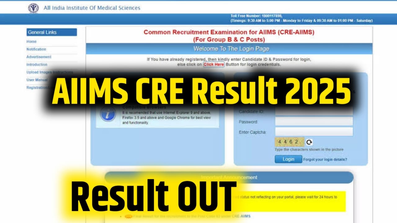 AIIMS CRE Result Date 2025