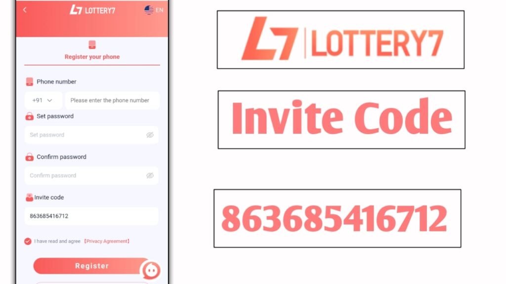 Lottery 7 Invite Code 863685416712